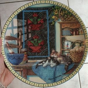 Knowles "Lazy Morning" decorative cat plate